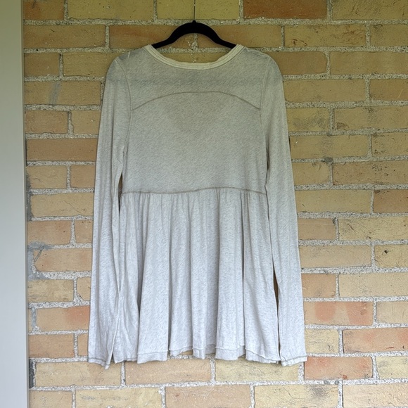 Free People Cream and Gray Long Sleeve Top - Picture 4 of 4